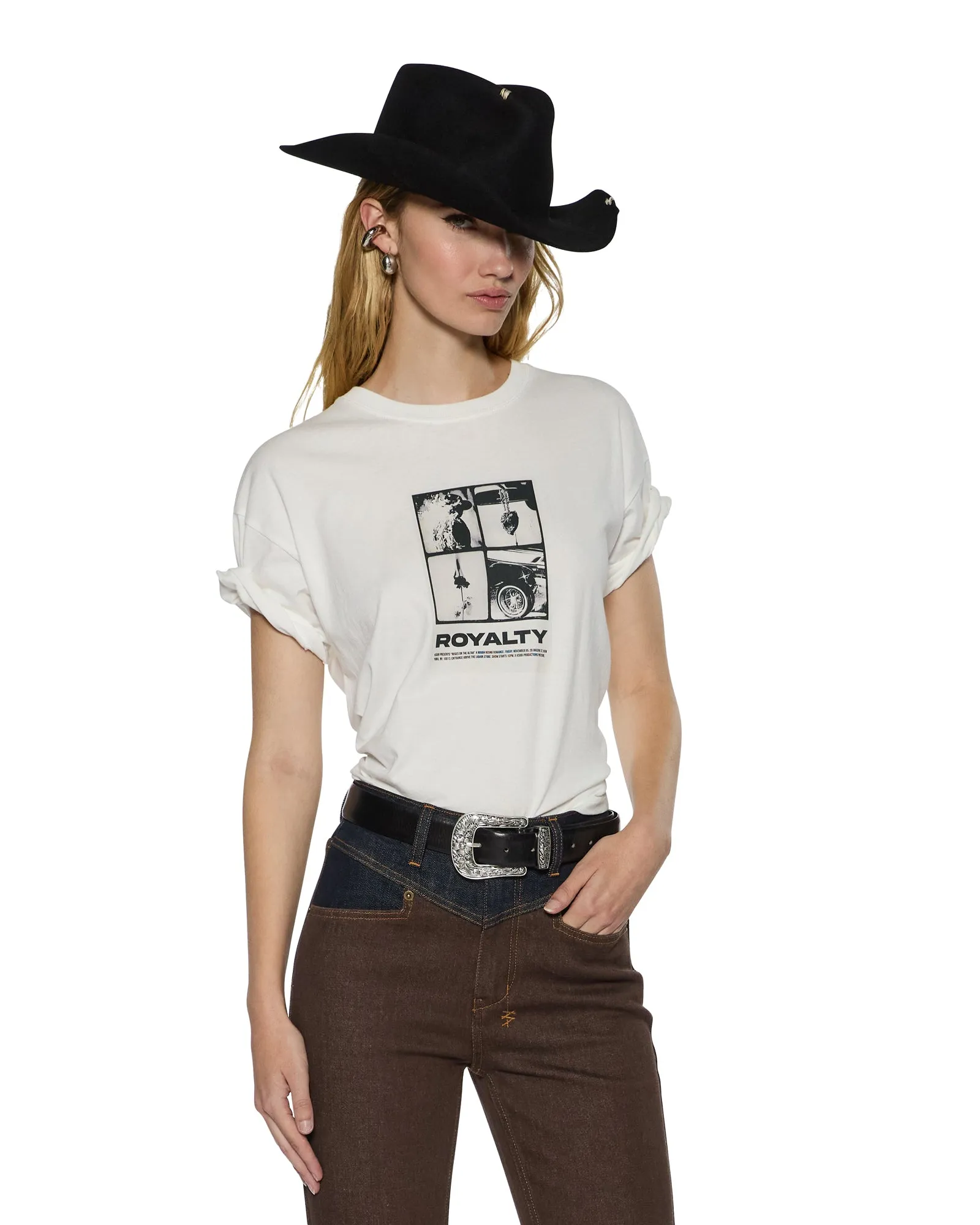 dry cleanable ROYALTY EVERYDAY SS TEE VINTAGE WHITE