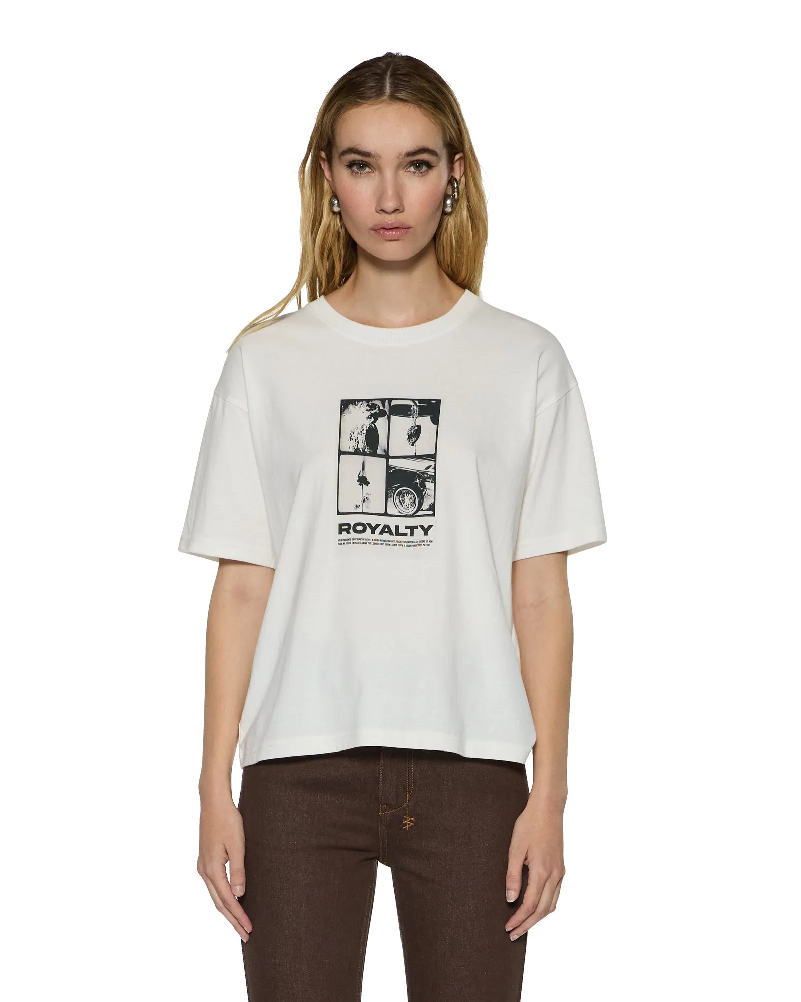 Reflective details NonIrritating Stitching ROYALTY EVERYDAY SS TEE VINTAGE WHITE