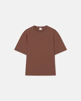 Wren - Printed Cotton-Jersey T-Shirt - Rust/Poppyseed Cake DurableWeave FourWay Stretch Fabric