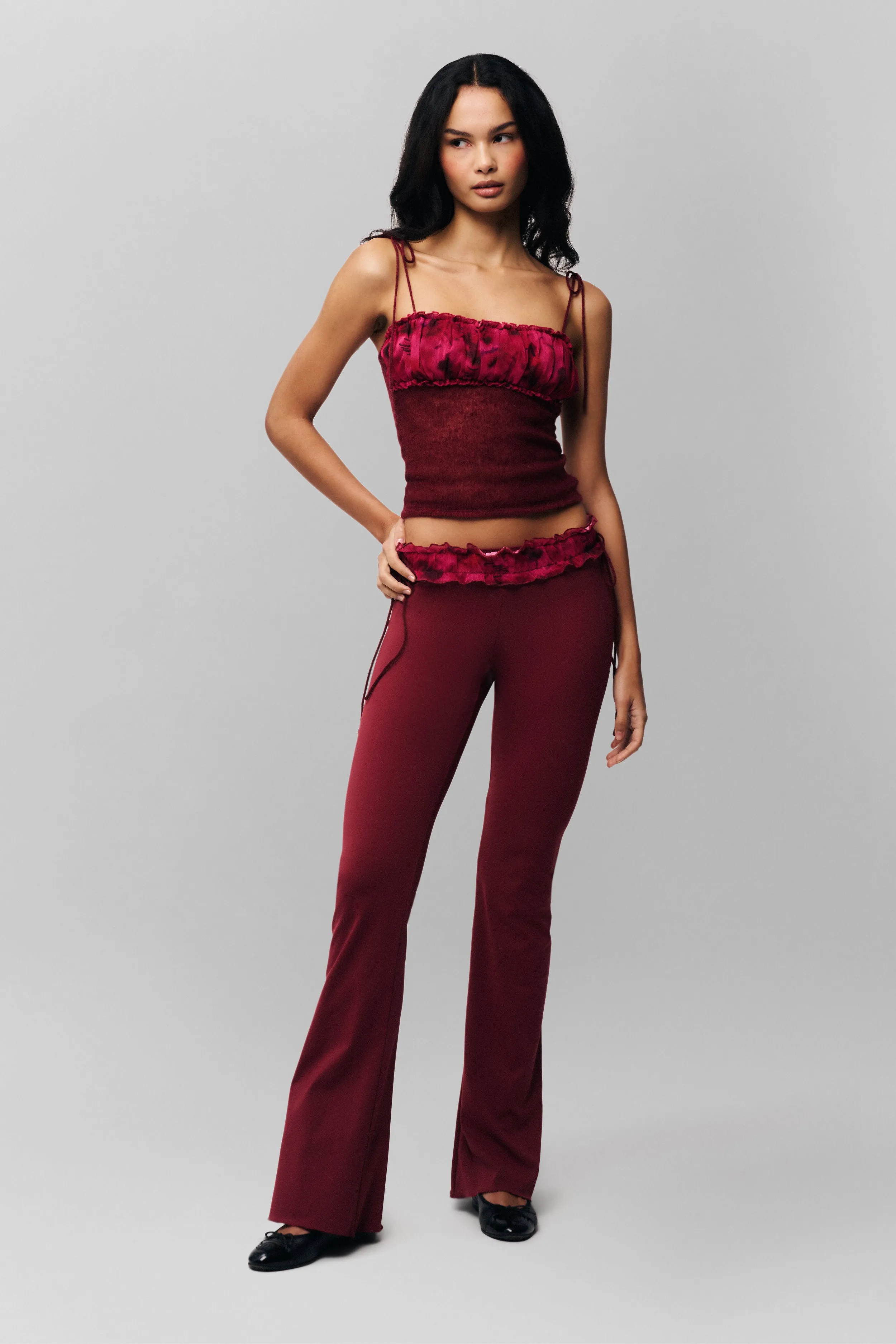 Thermal Adaptive Cloth Ruched Chiffon Knit Tank