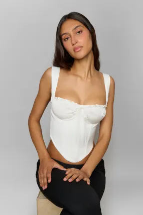 Flexible Knit Odor Resistant Material Ruched Cup Bustier Top