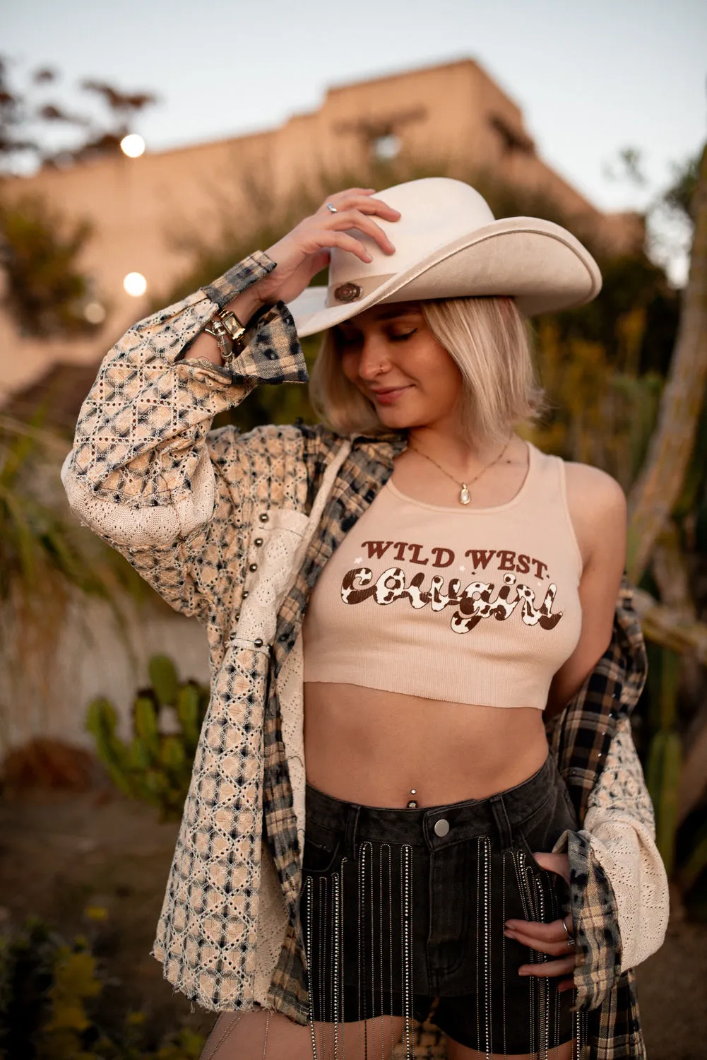 Layered Collar Design Rustic Rebel Studded Shacket