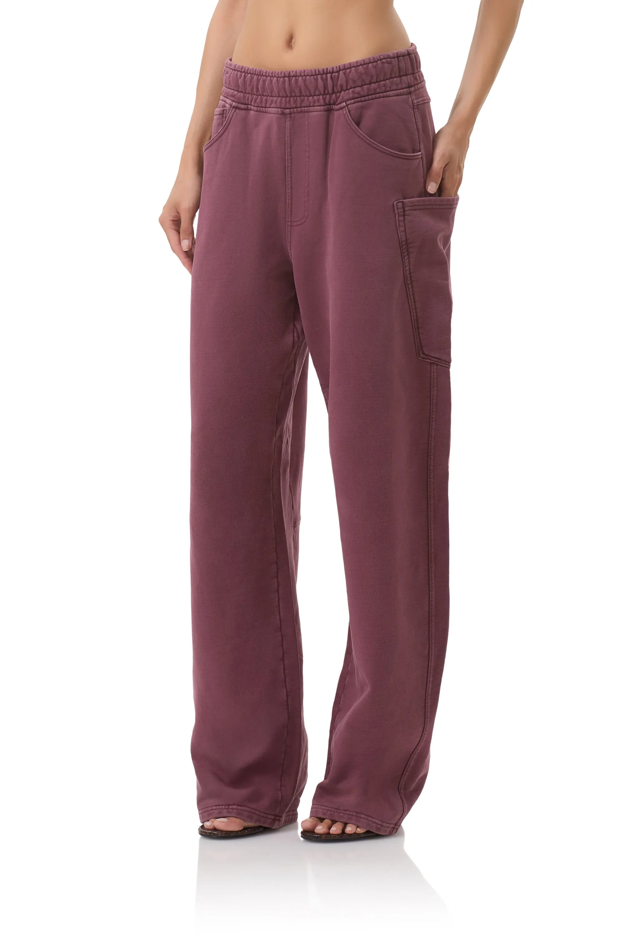 Timeless Look Laser Cut Edges Ryan Barrel Sweatpant - Fig