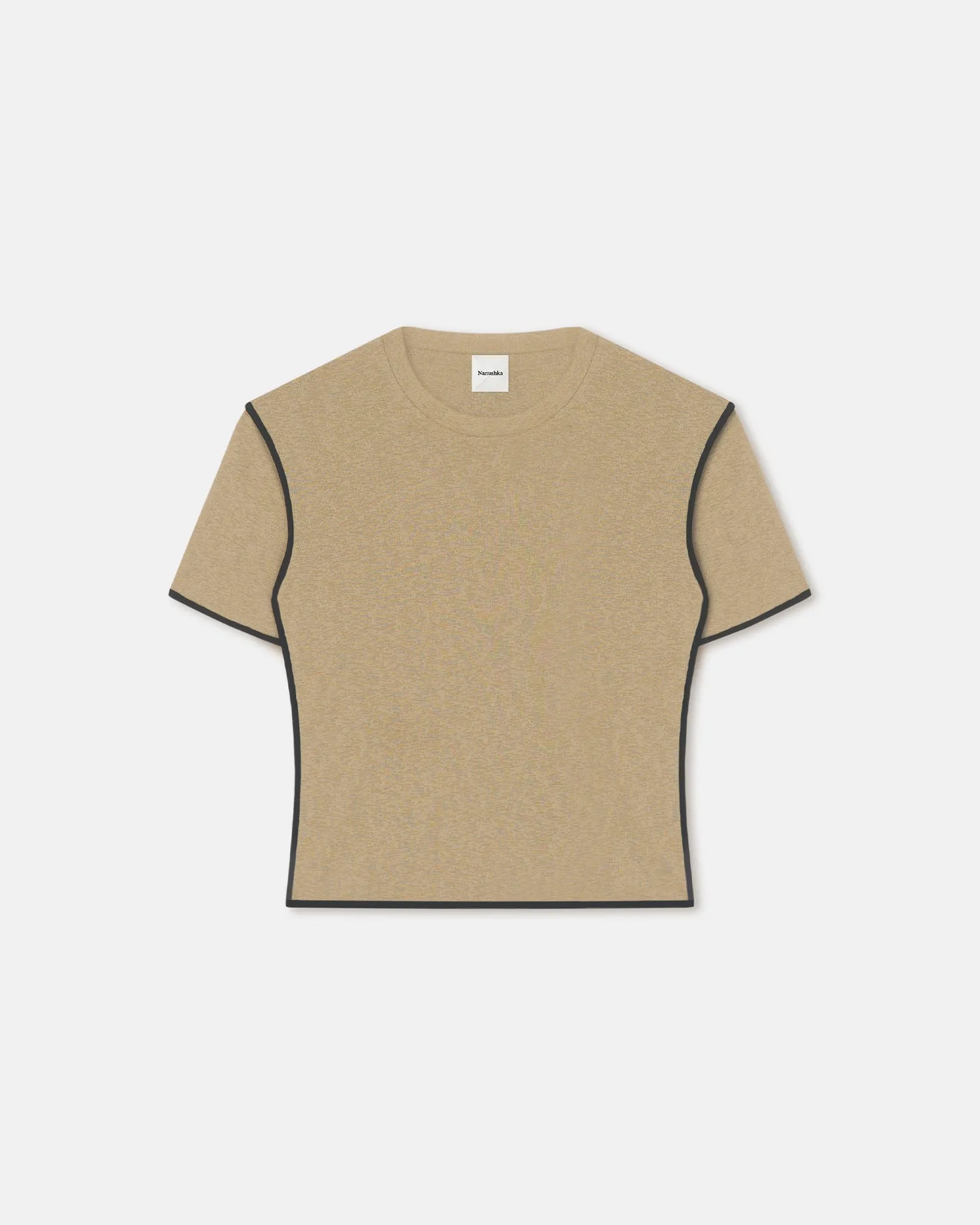 SlipResistant Temperature Regulating Fibers Sabelle - Cropped Mesh Jersey T-Shirt - Sand/Anthracite