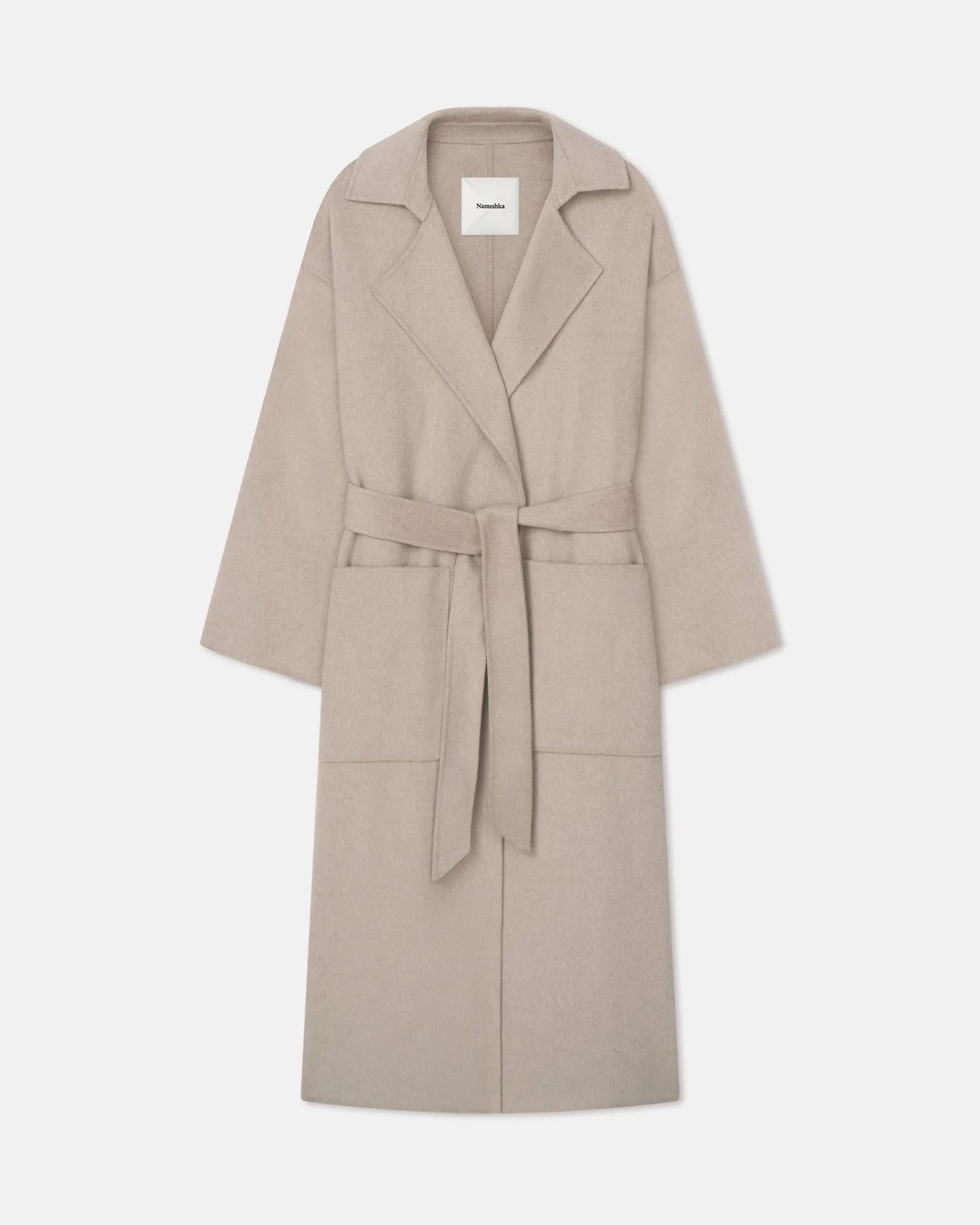 Salima - Double Wool Robe Coat - Stone teenagers