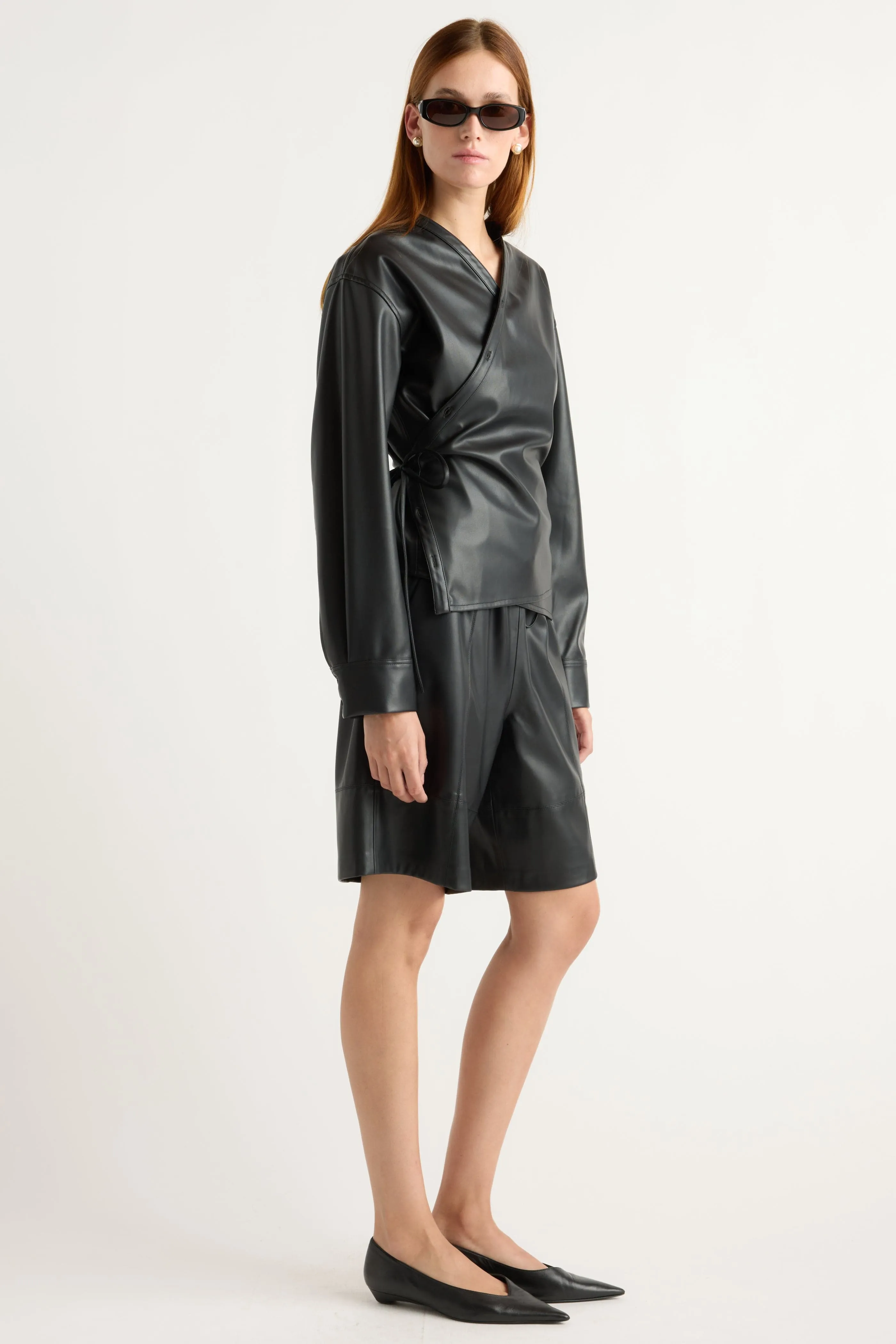 Sarit Vegan Leather Wrap Top PunctureResistantReinforcement OrganicCotton