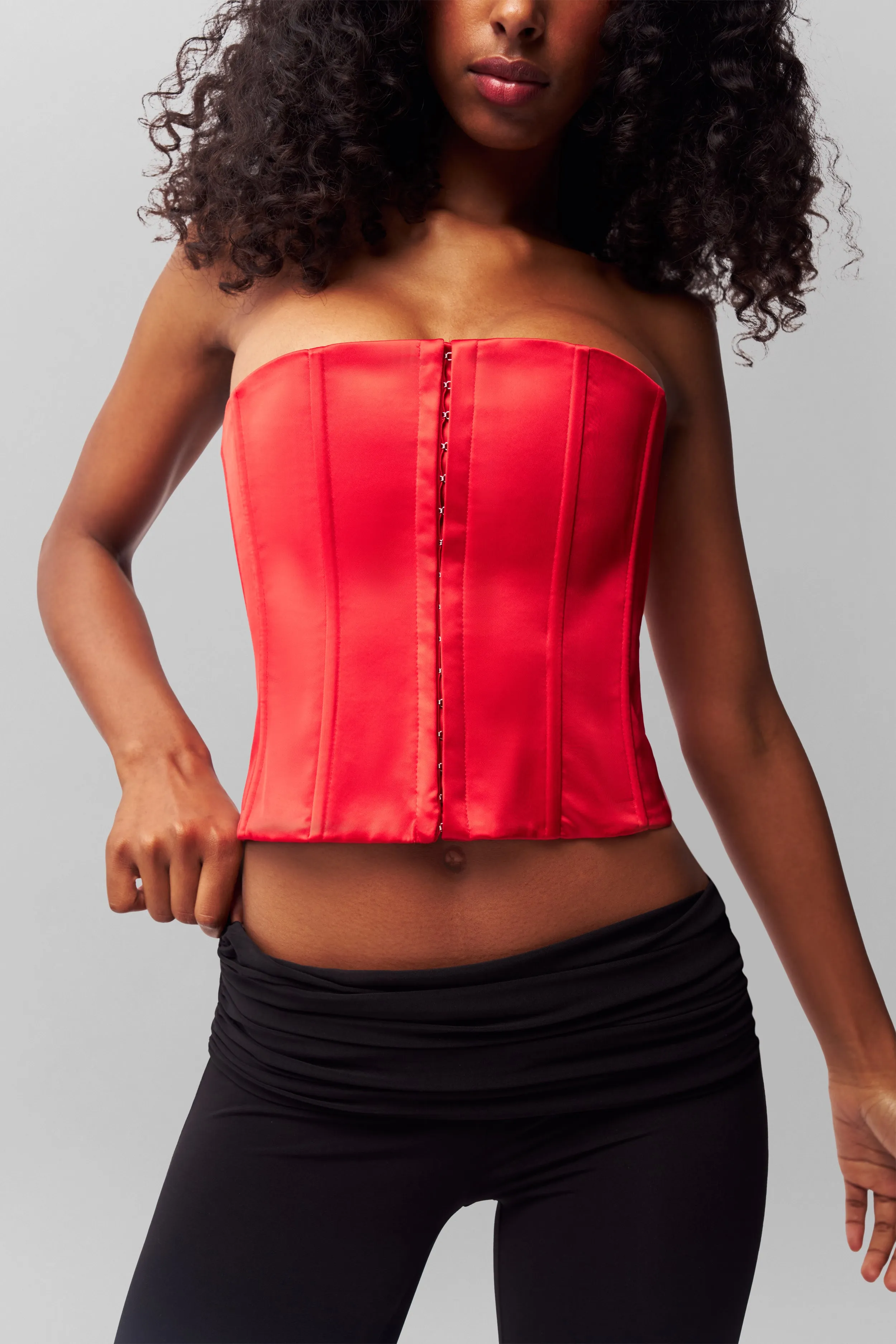 Thermal Regulating Fabric Multi Panel Construction Satin Corset