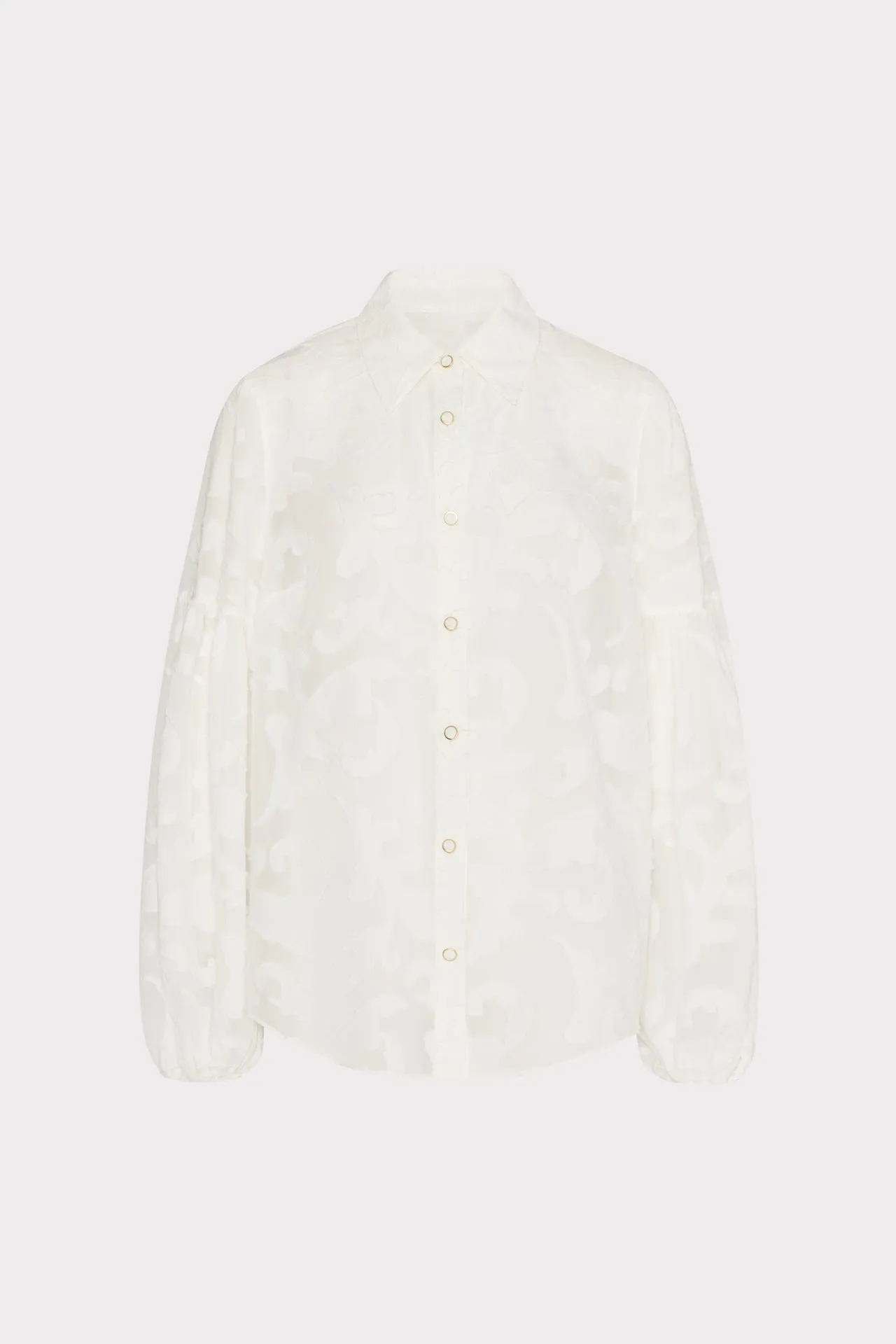 FlexibleRibbedTrims Scroll Burnout Button Up Top