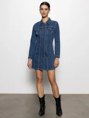 Trendy Fit Look Sculpted Denim Mini Dress Royalty