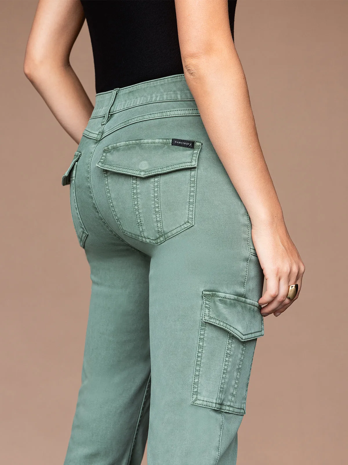 Side Tie Sculpted Hayden Cargo Standard Rise Pant Dark Spruce