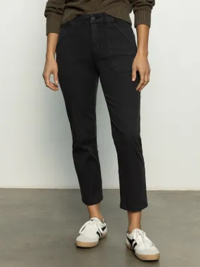Sculpted Hayden Standard Rise Straight Crop Pant Black AntiPillingFabric