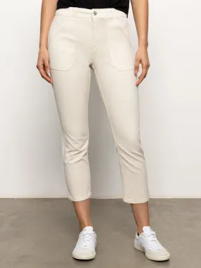 Anti Chafe Lining Comfort Layer Sculpted Hayden Standard Rise Straight Crop Pants Light Oat