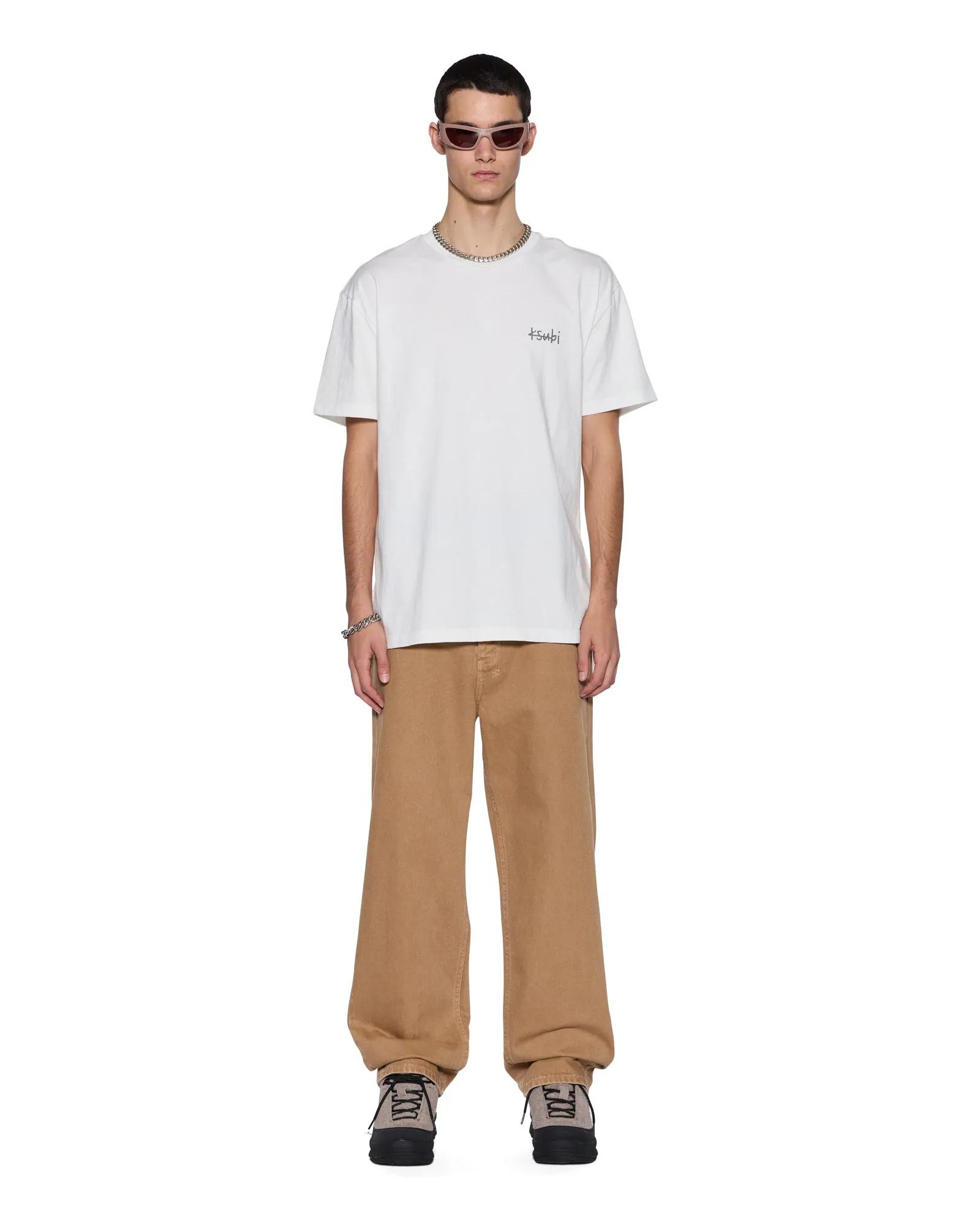 Breathable Cotton Fabric ALL DAY BIGGIE SS TEE VINTAGE WHITE