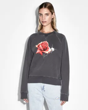 FEELS GOOD RAGLAN CREW CHARCOAL Comfortable Knit Cozy Layering