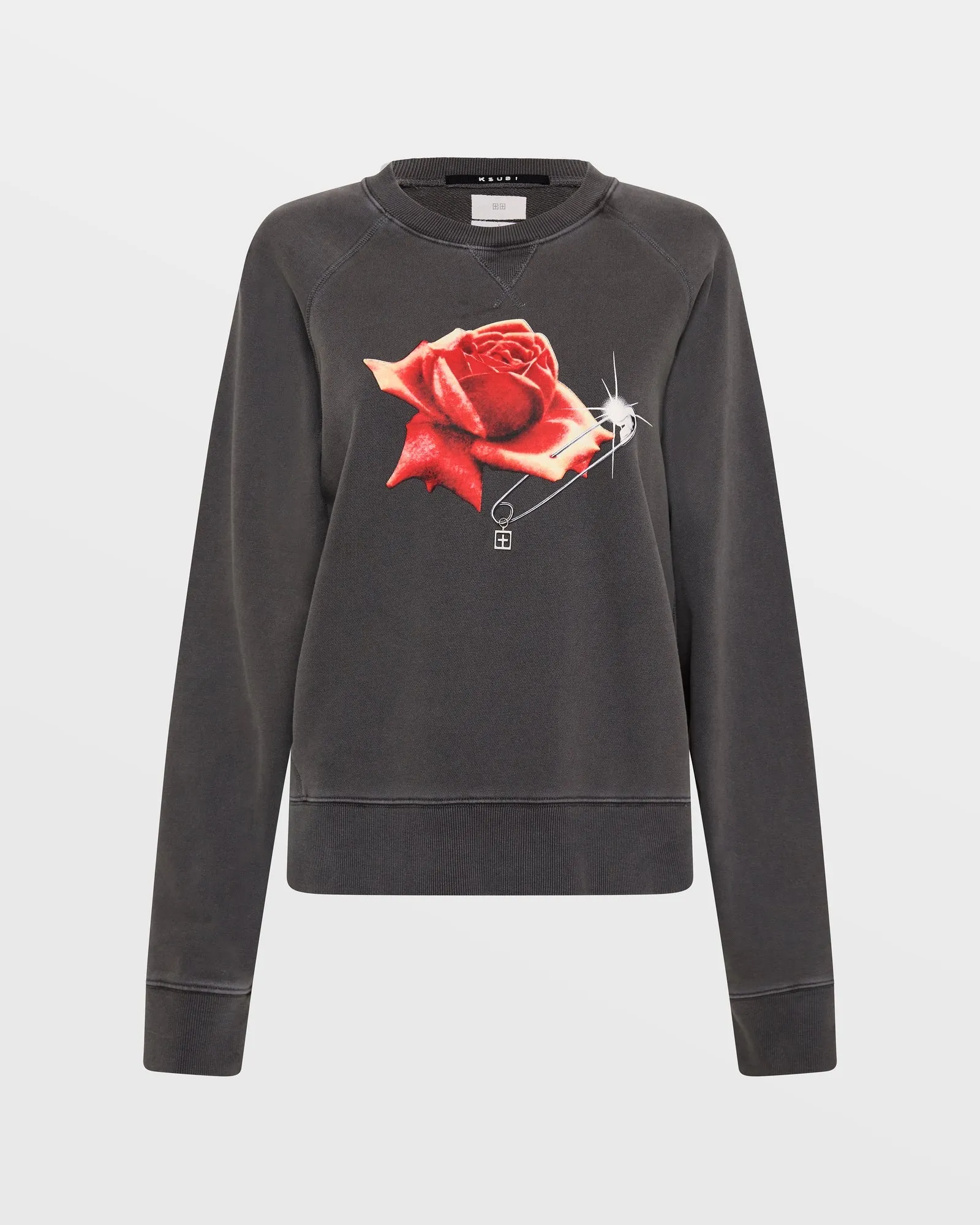 Knitwear Comfort FEELS GOOD RAGLAN CREW CHARCOAL