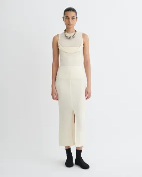 AntiStaticFinish Durable Binding Rafa - Wool Jersey Midi Skirt - Creme