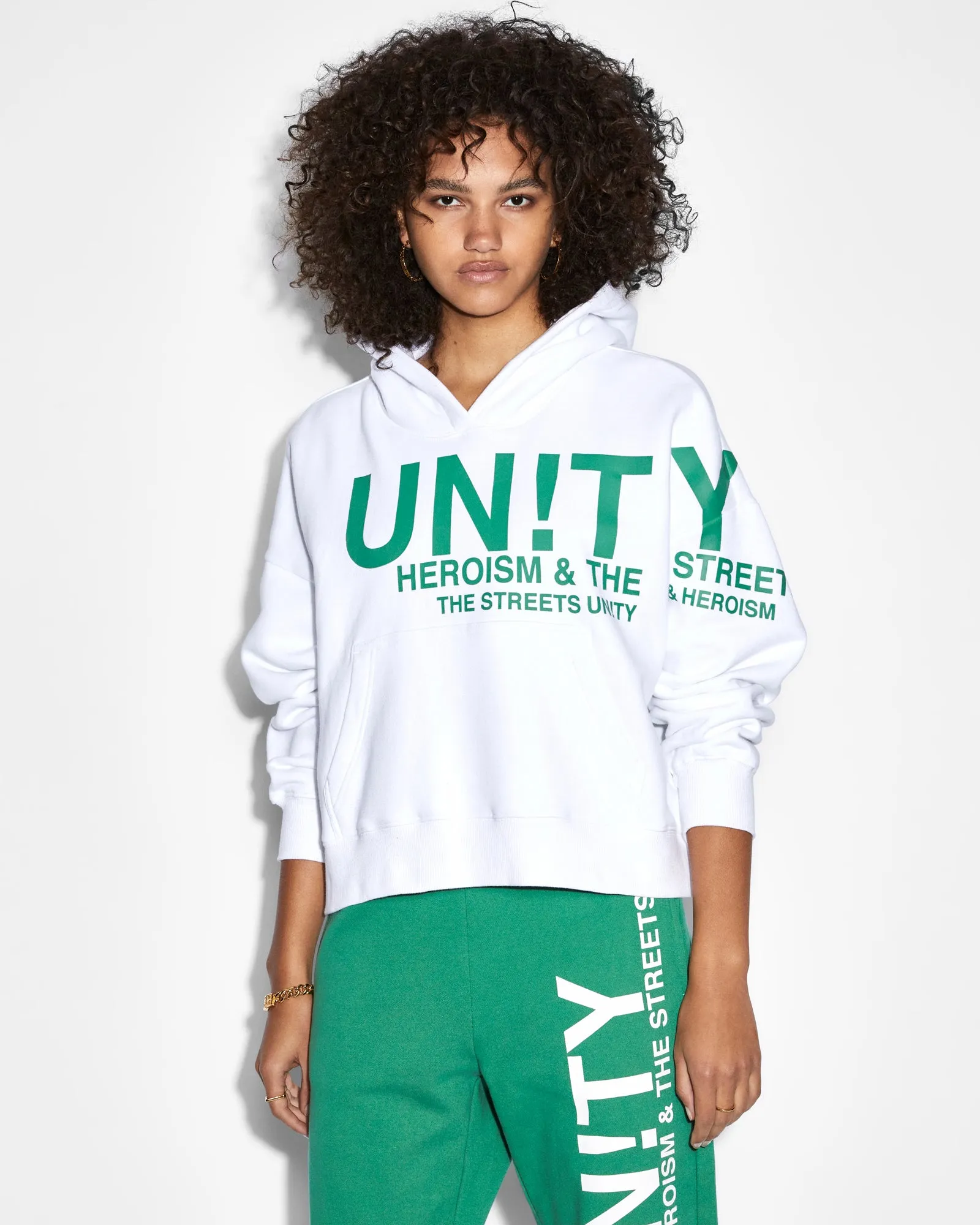 UNITY SLOUCH HOODIE WHITE Anti Snag Fabric