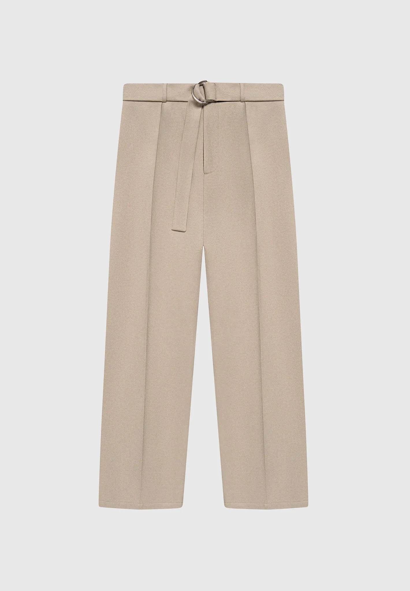 Louis - Relaxed Fit Belted Tailored Trousers - Beige Fashion Comfort
