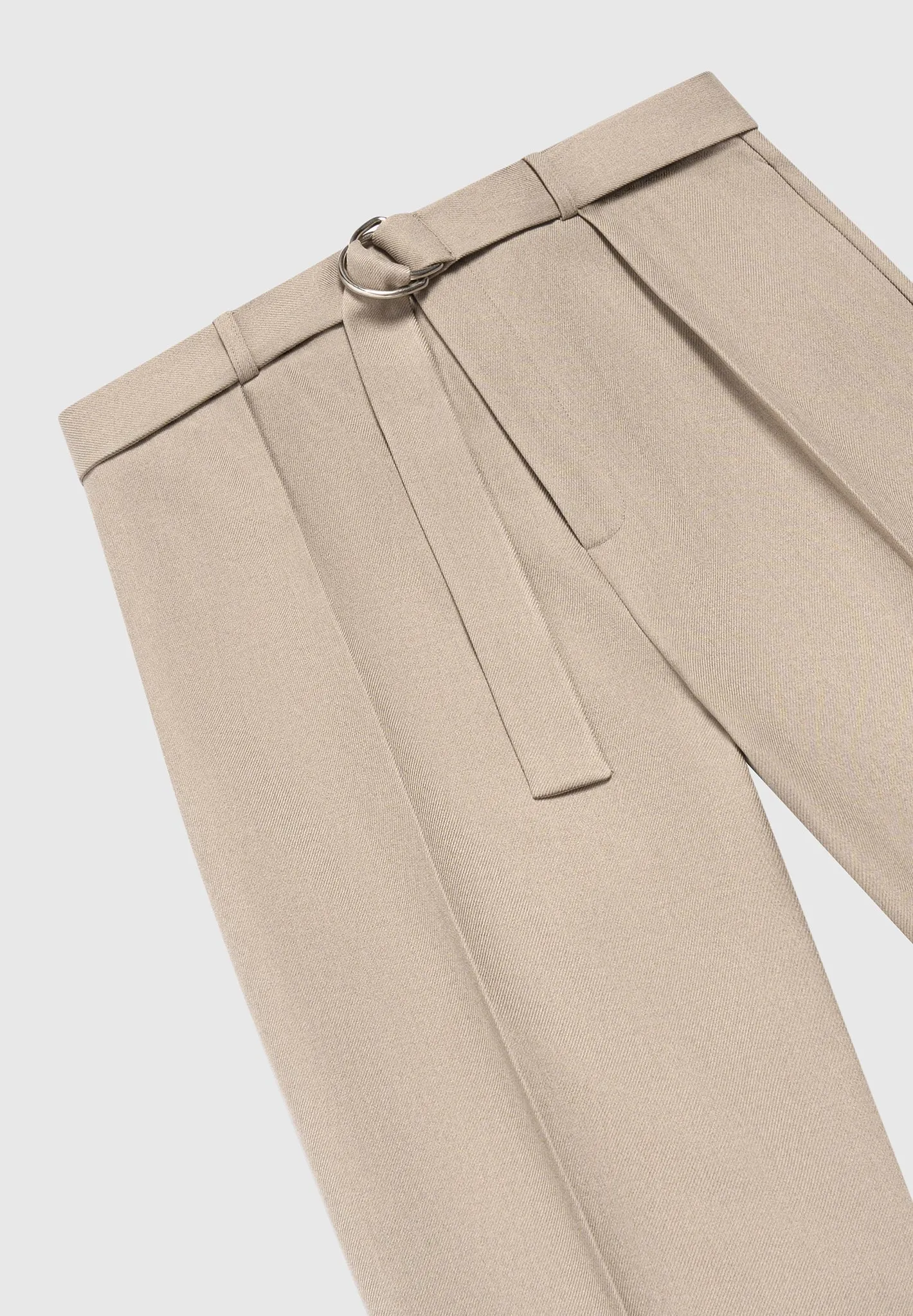 Effortless Wear Classic Work Look Louis - Relaxed Fit Belted Tailored Trousers - Beige