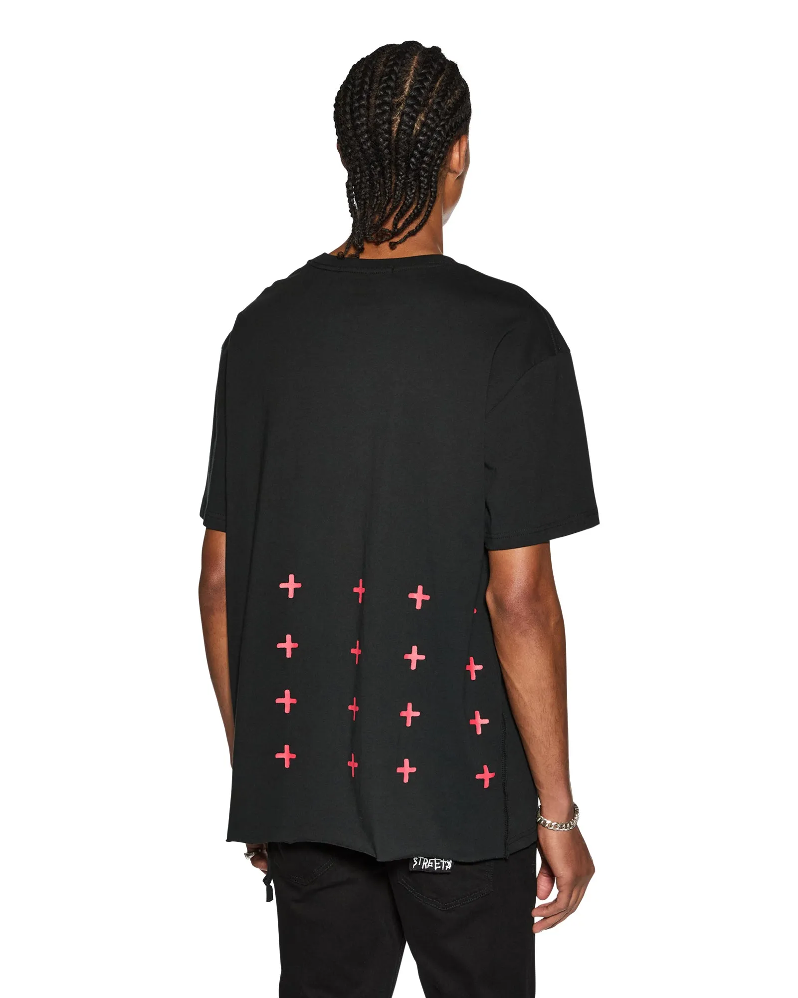 Comfortable Casual Light Layer 4X4 BIGGIE SS TEE BLACK/RED