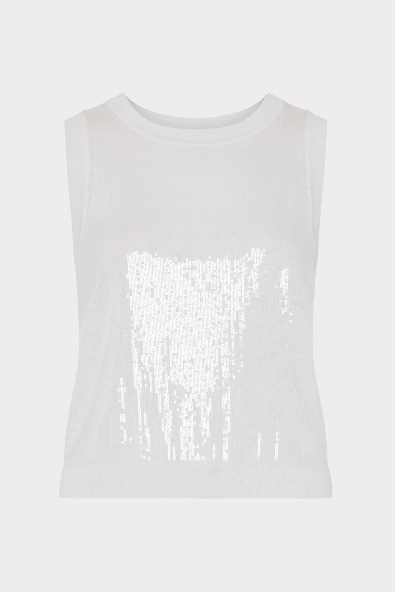 Reflective Trims Sequin Knit Shell Top