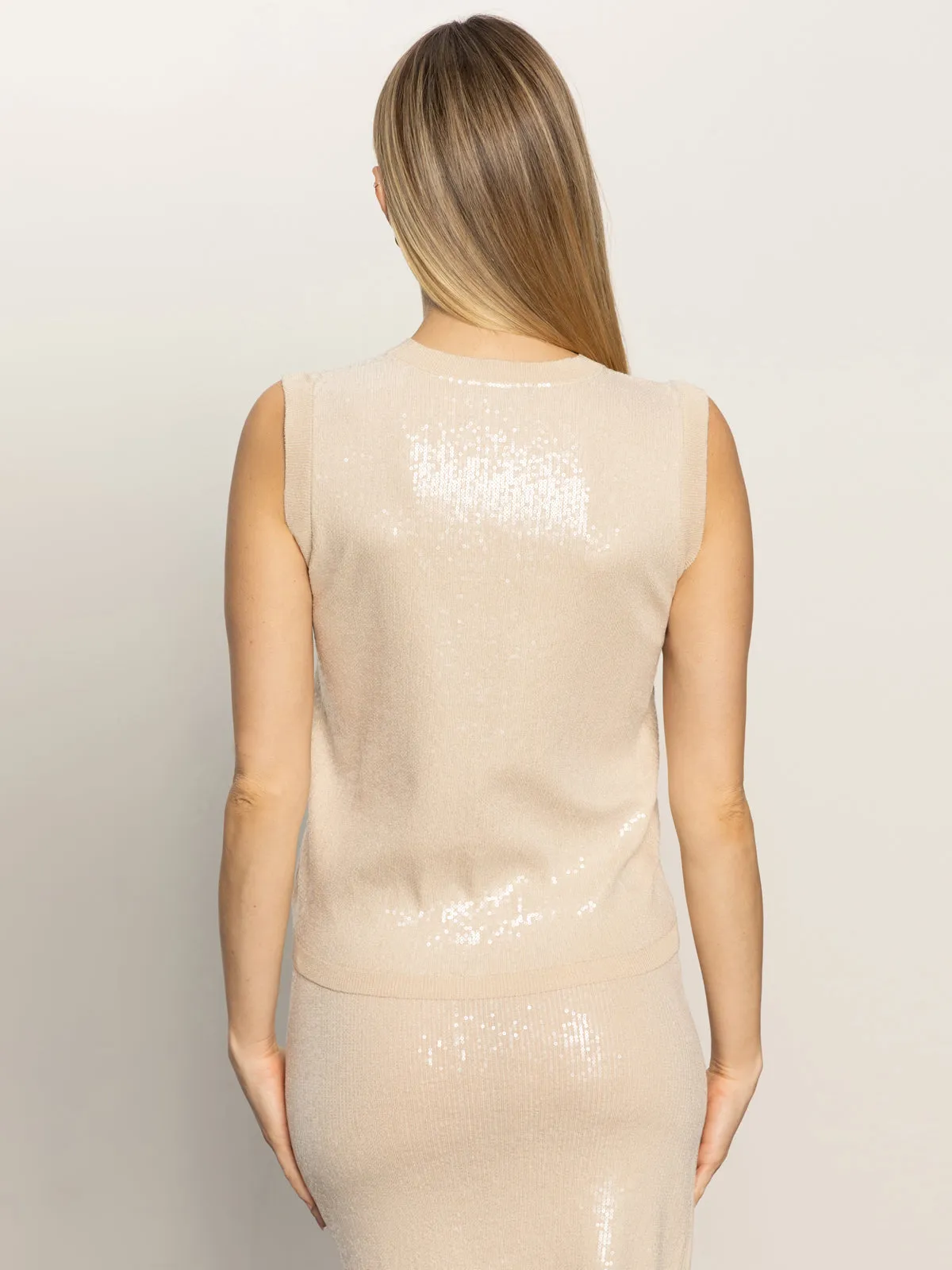 Sequin Knitwear Shell Sweater Sandstone Easy Layer