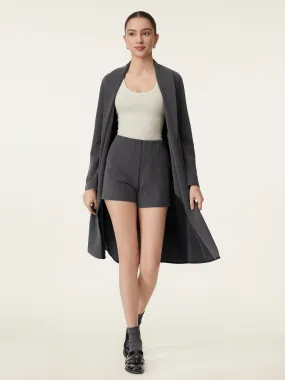 Shawl Collar Long Cardigan Coat Warm Fabric