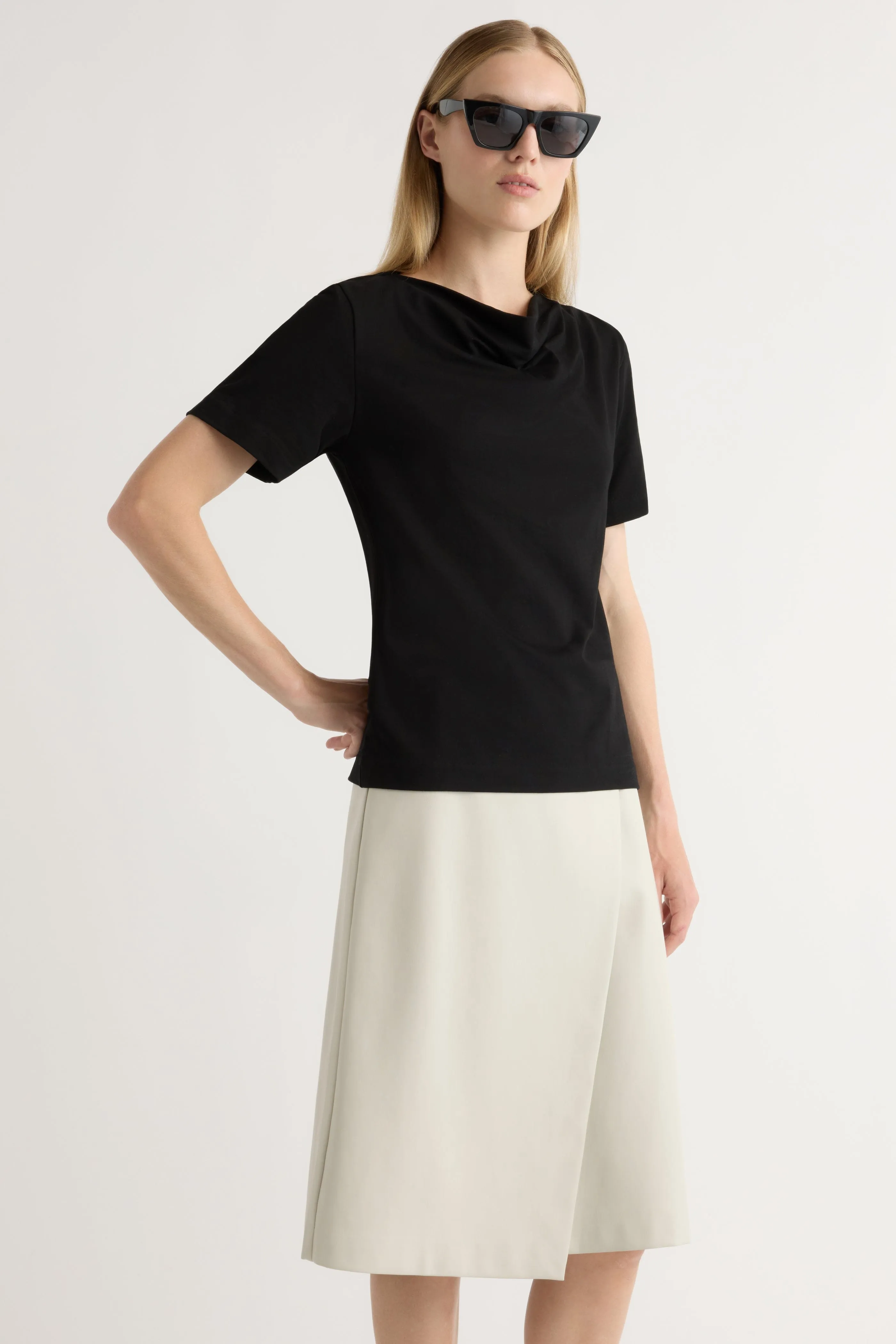 Alba Asymmetric Vegan Leather Skirt Chill Mood Asymmetrical Cut