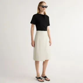 Tailored Cut quick dry Alba Asymmetric Vegan Leather Skirt