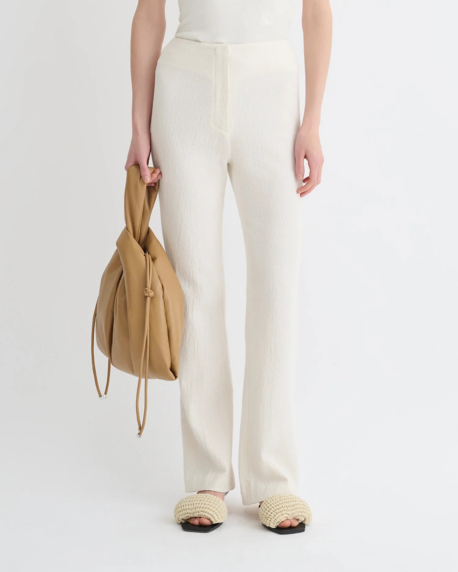Shera - Crepe Melange Pants - Creme MultiDirectionalStretch