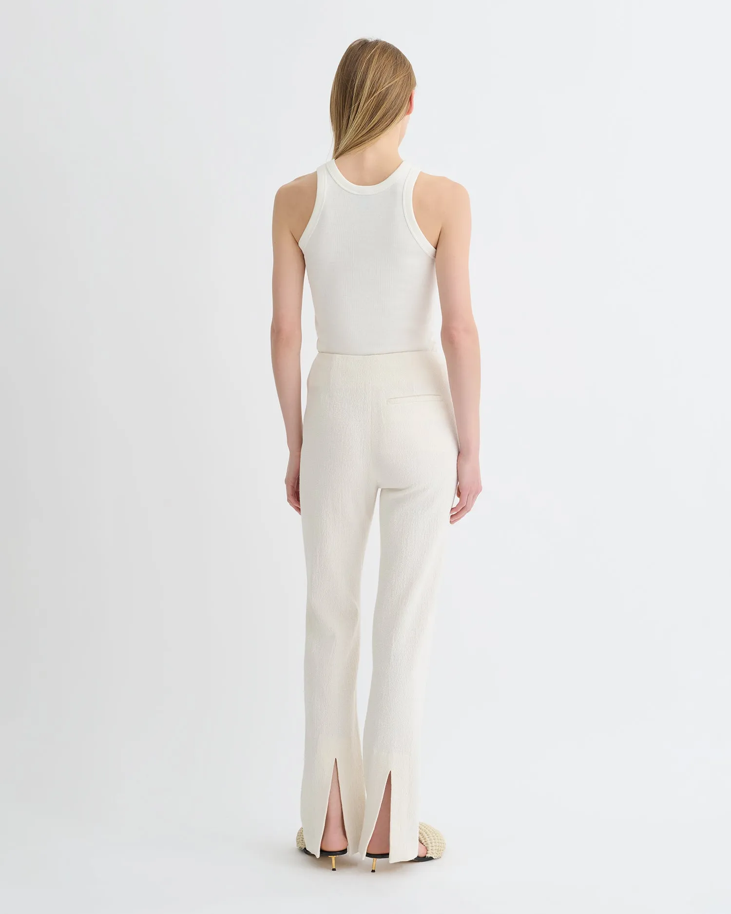 Modern Utility Shera - Crepe Melange Pants - Creme