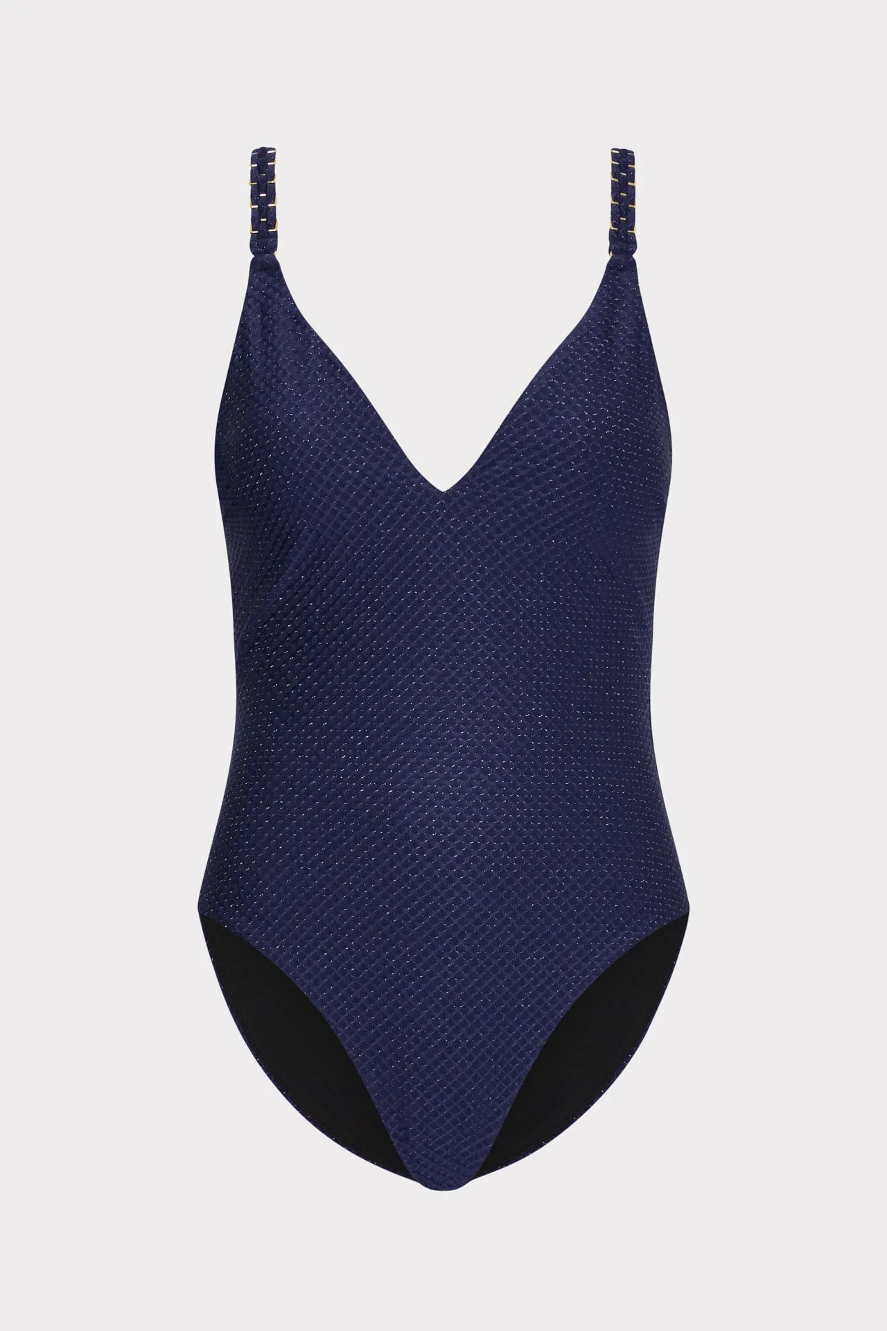 Shimmer Texture Braided One Piece hassle-free