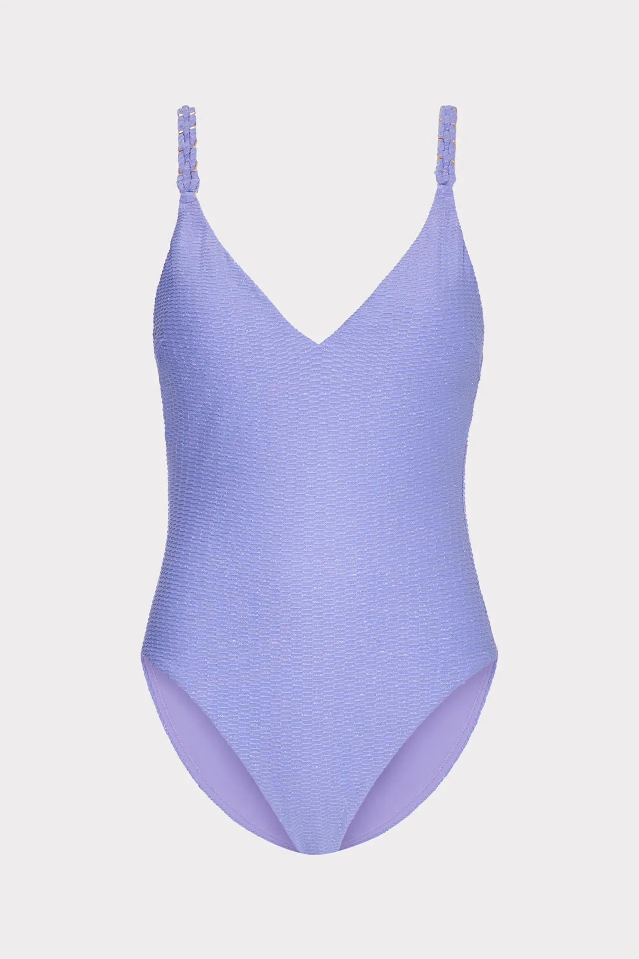 Coastal Vacation Abrasion Resistant Surface Shimmer Texture Braided One Piece