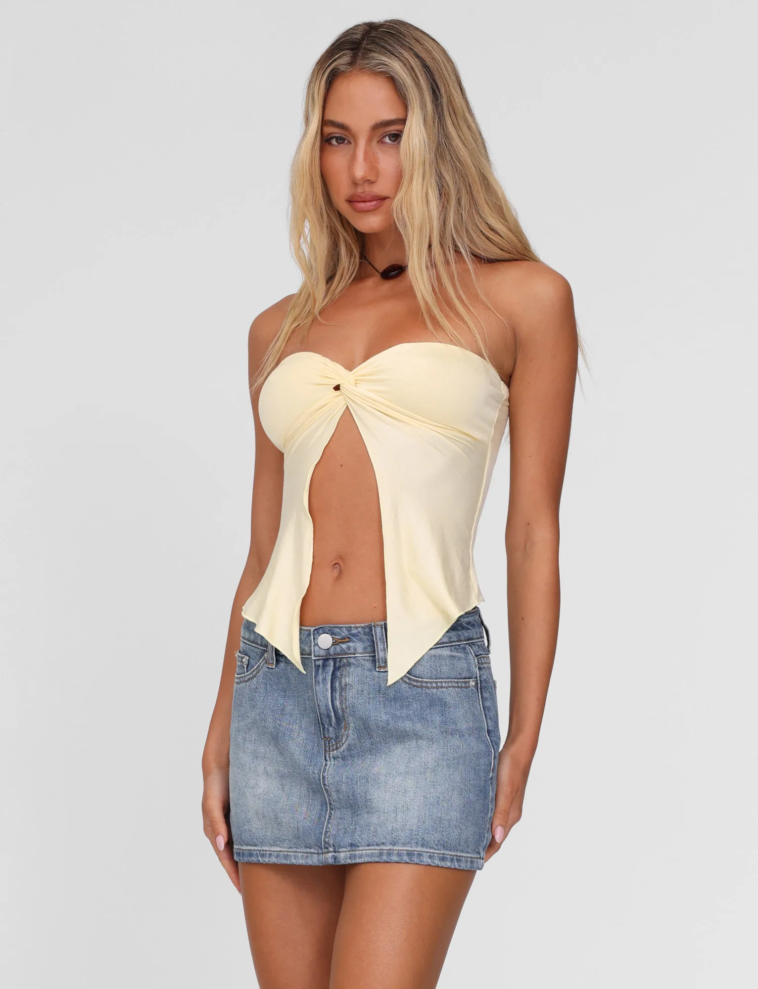 Low Profile Seaming CHARMAINE TOP - LEMON