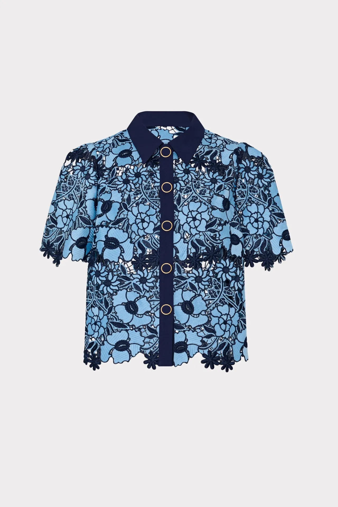 Thermal Regulating Design Addison Two Tone Floral Lace Top