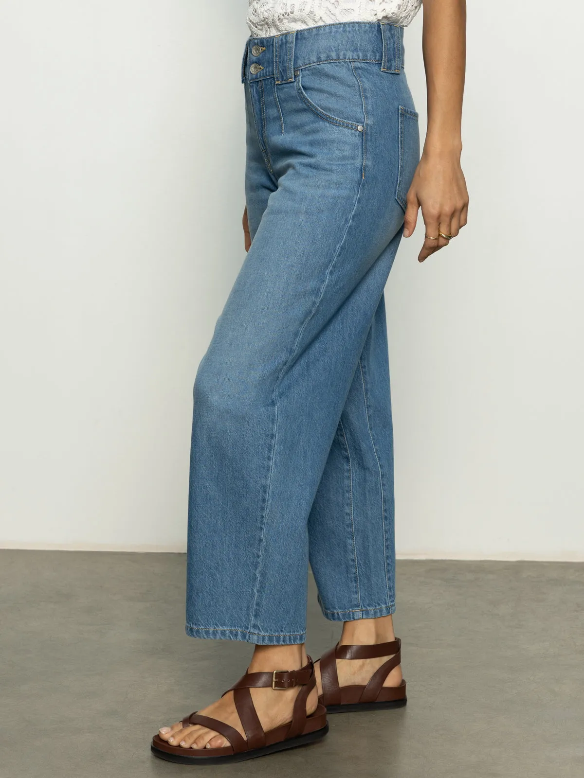Side Car Semi High Rise Barrel Jeans Line Dance QuickReleaseClosures