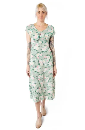 Tatiana Dress in Sage Floral Chic Fit Warm Touch