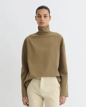 ConvertibleSleeves Sitara - Paper Jersey Turtleneck Top - Brown