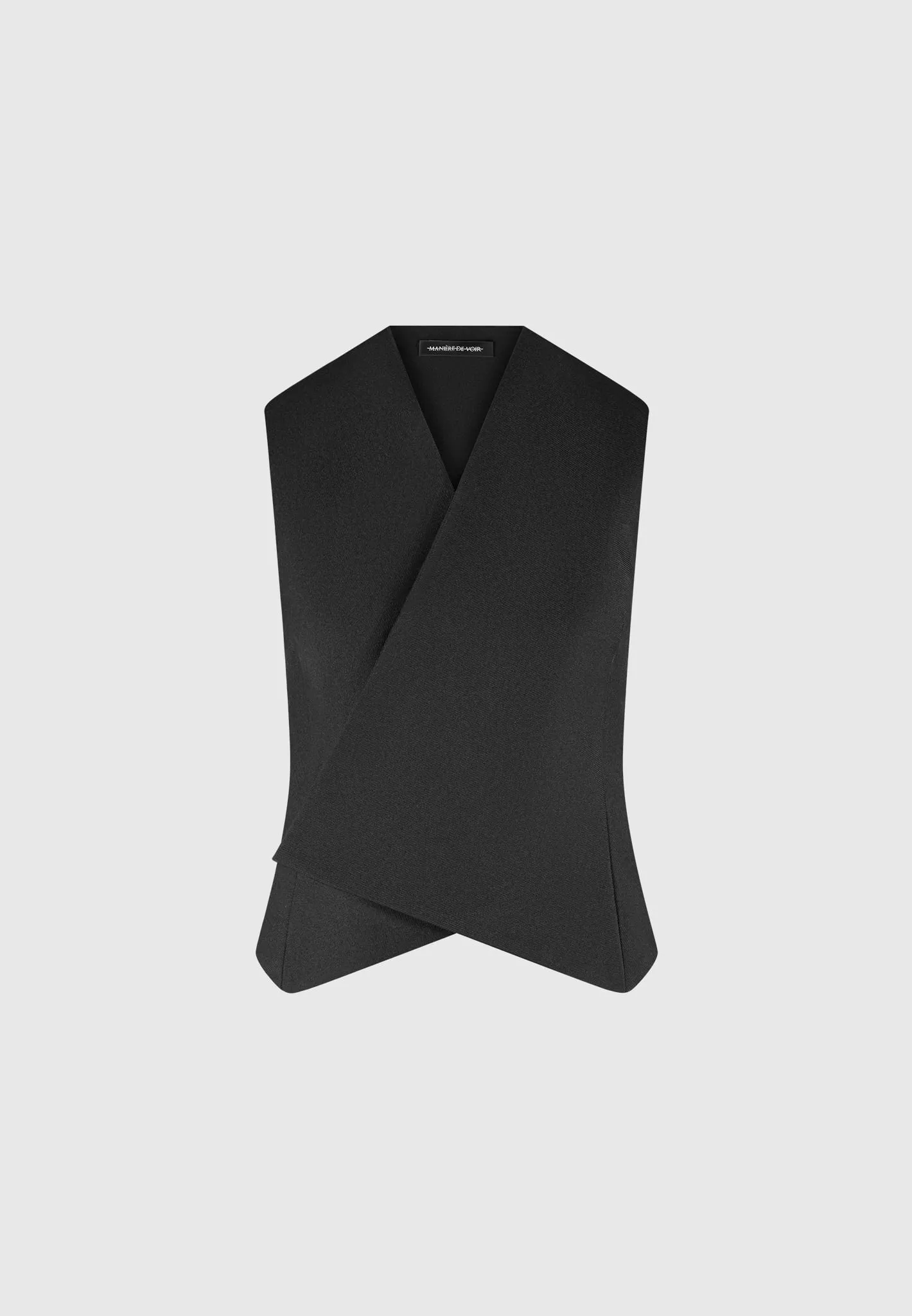 Laurence - Tailored Wrap Waistcoat - Black Snag Resistant Weave