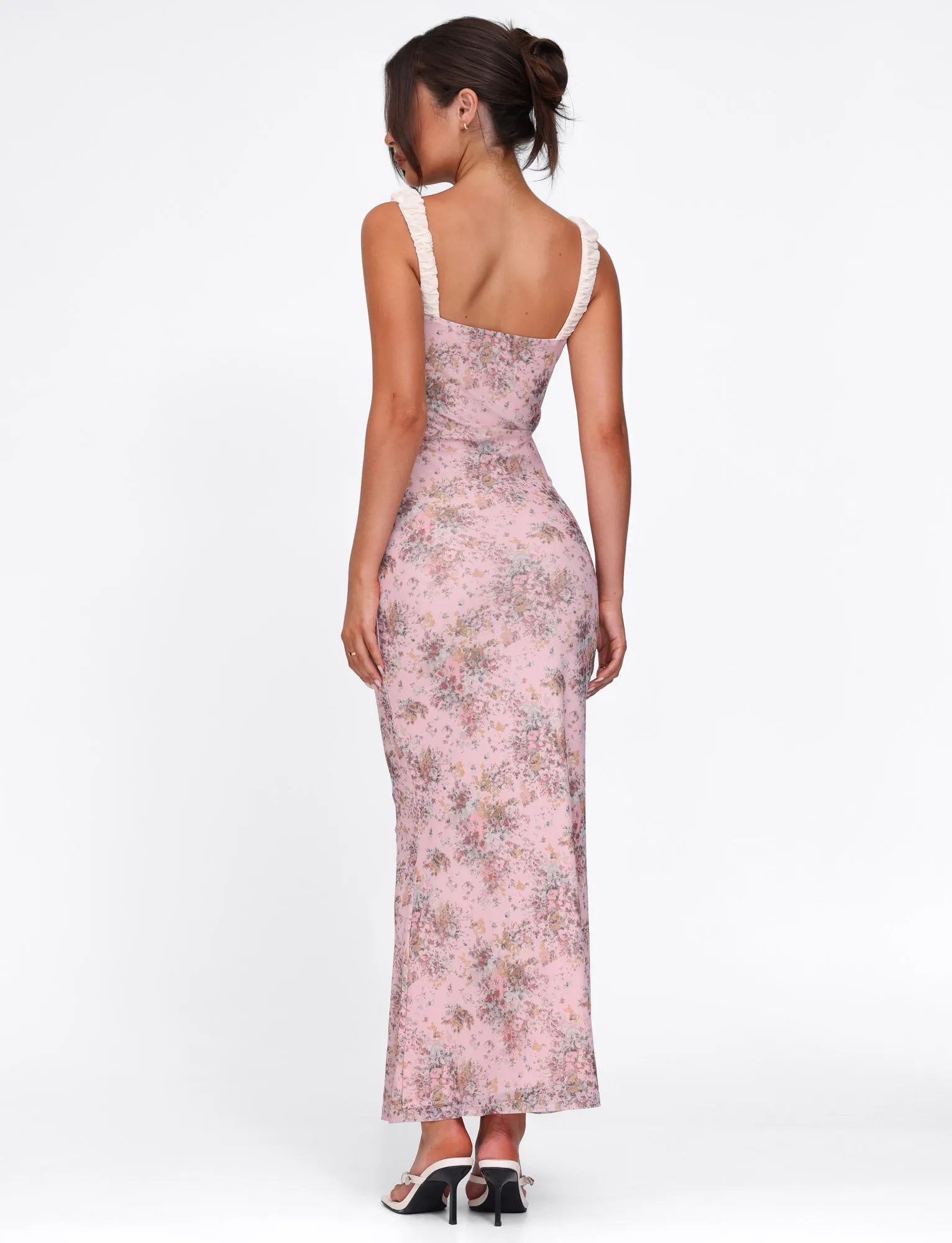Celebrity-Inspired Sophisticated Line AMARAN DRESS - PINK : CAMO FLORAL