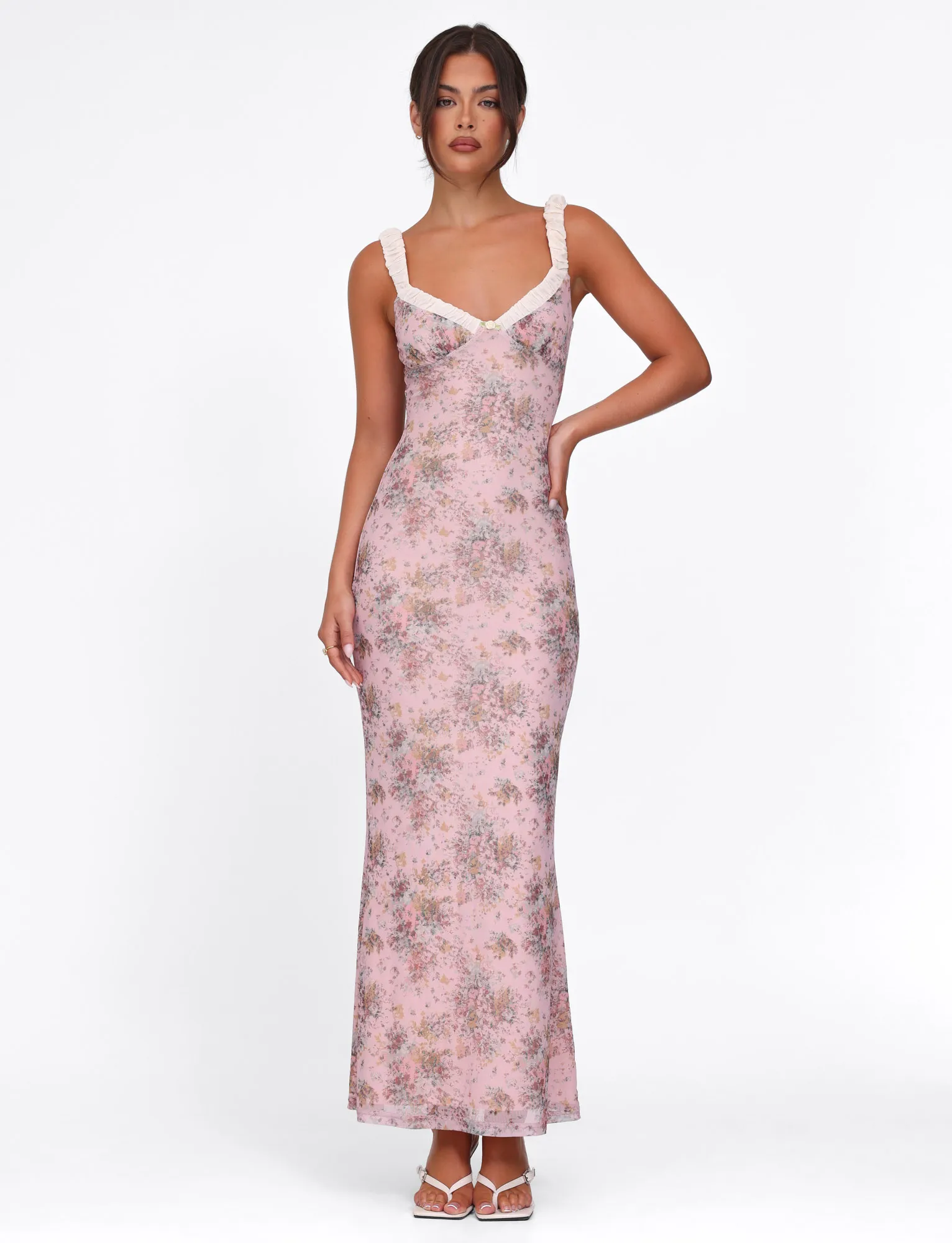 AMARAN DRESS - PINK : CAMO FLORAL Balanced Shape