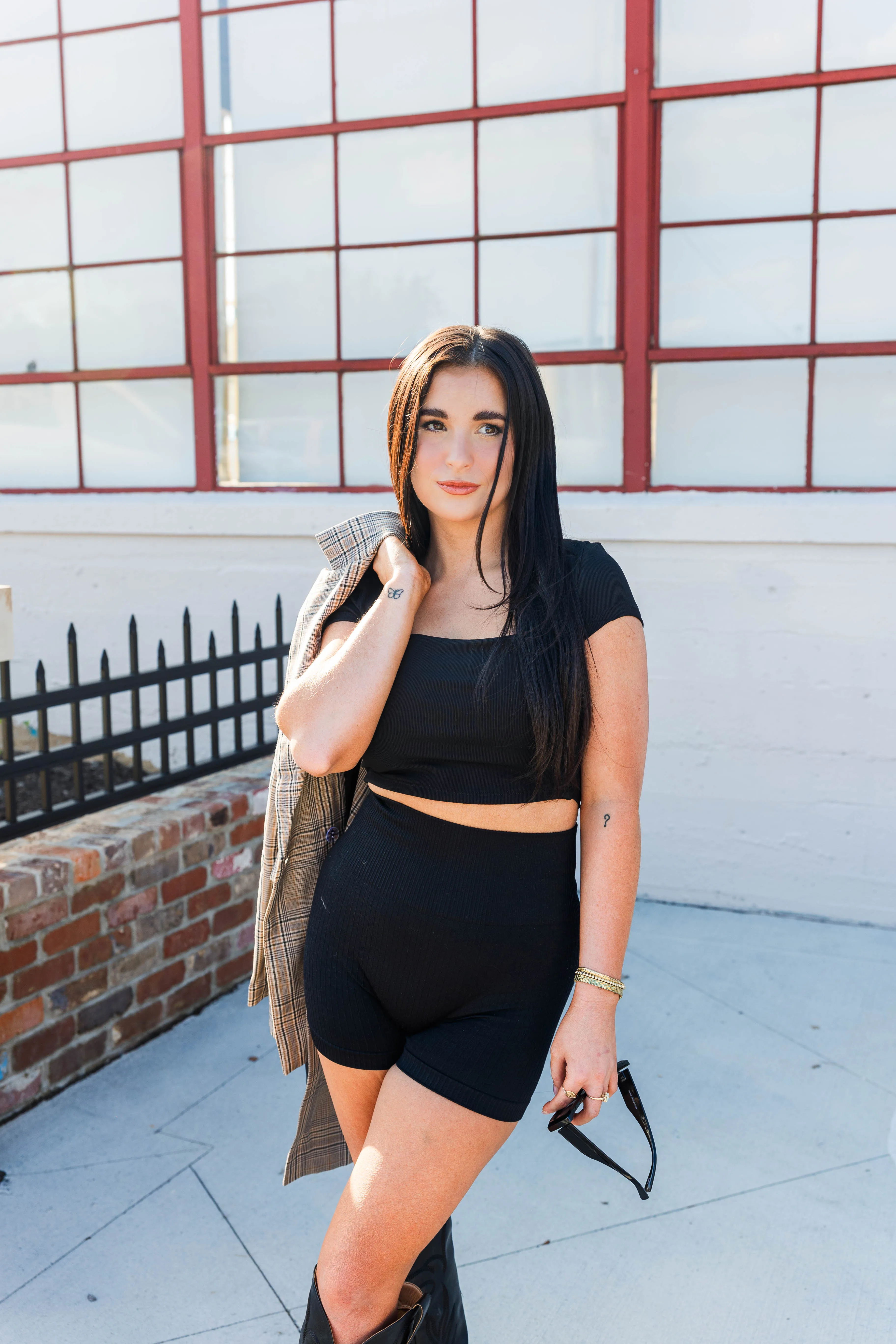 Sleek Ribbed Crop Top- Black Soft Touch Blend NonScratchyLining