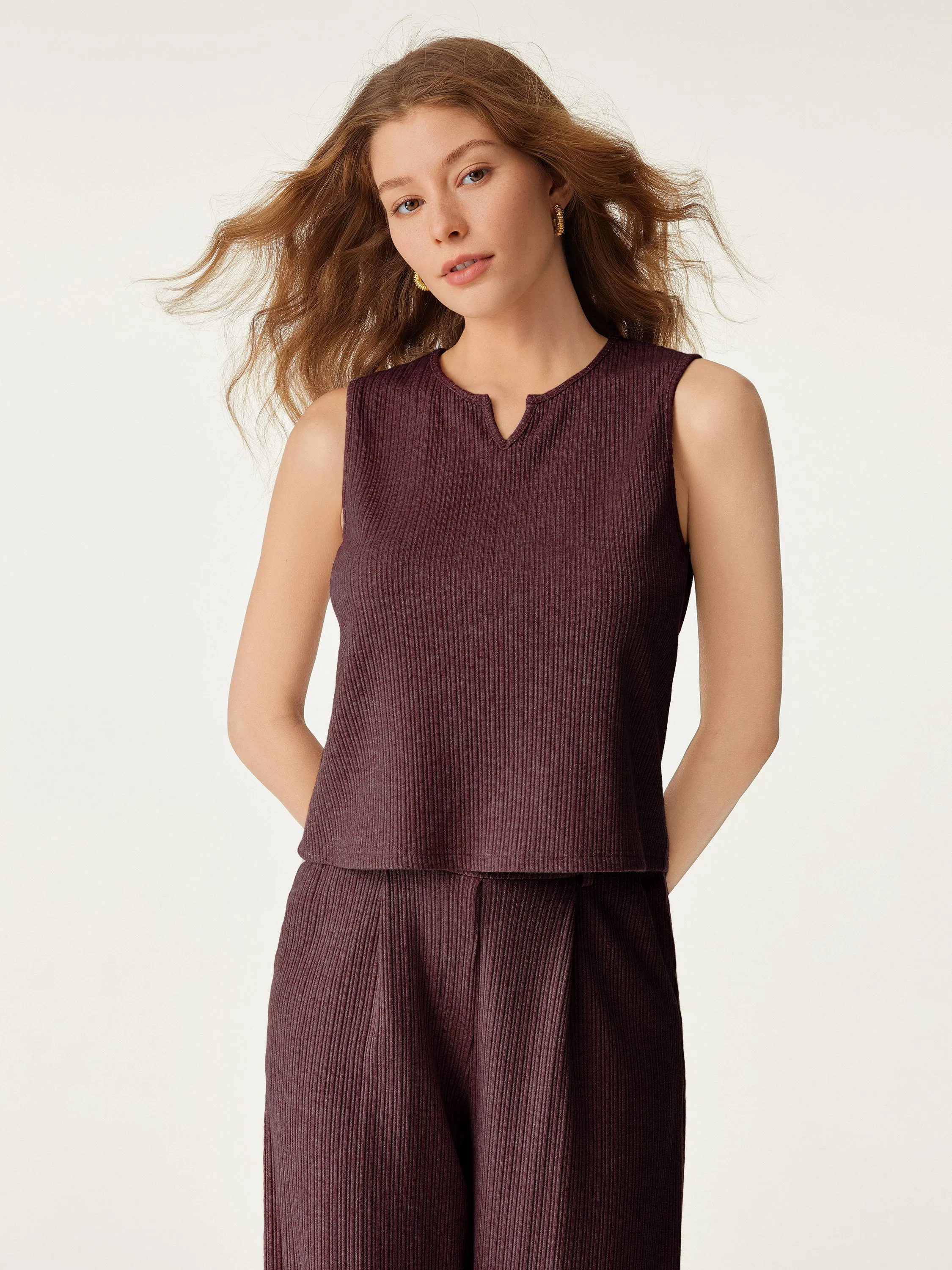 Sleeveless A-Line Hem Tank Top AbrasionResistant Fabric