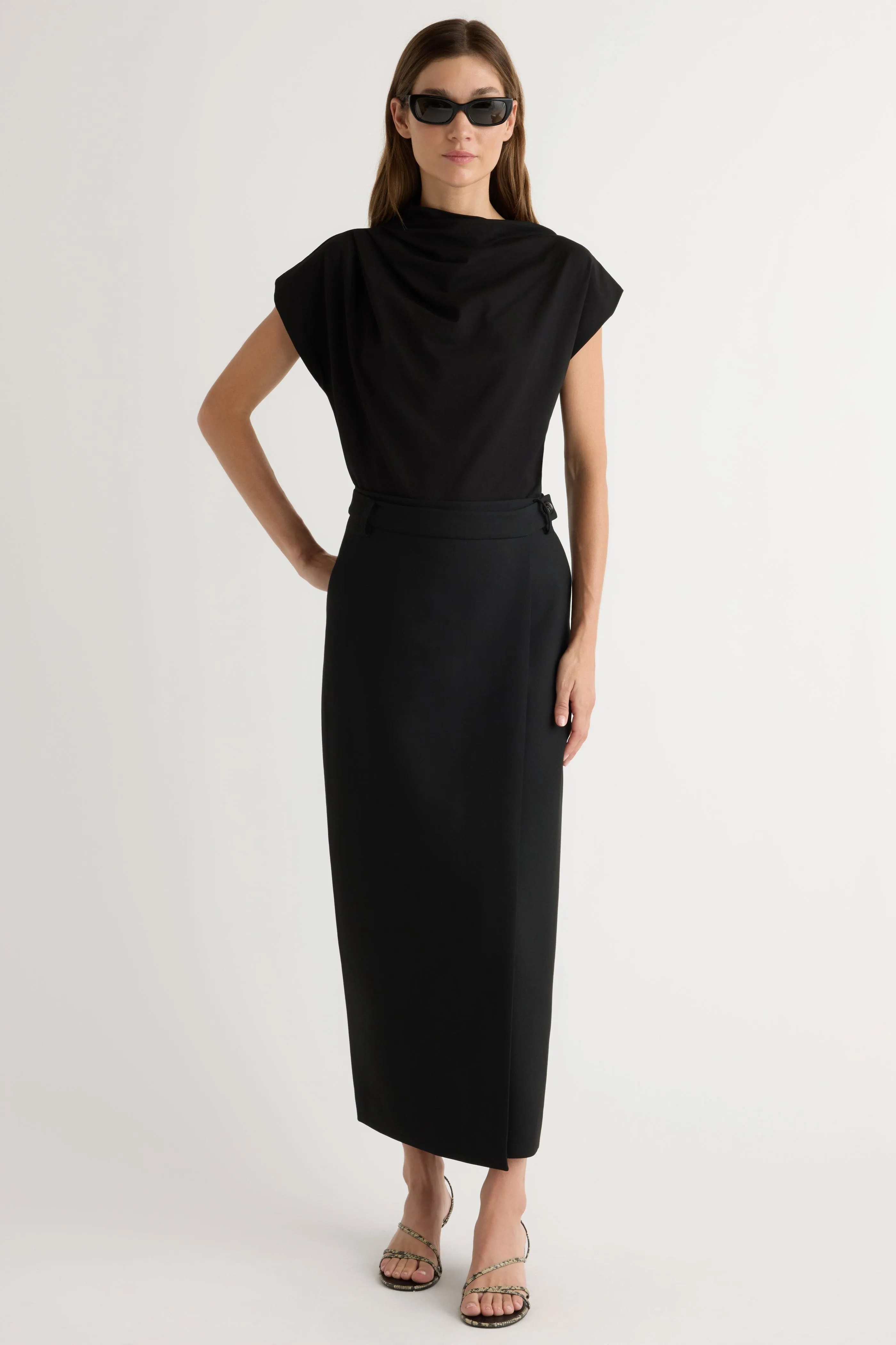 Cool Tone Visual Outfit Spencer Wrap Maxi Skirt