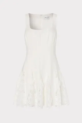 Slim Silhouette Wide Shoulder Cut Ariel Cady 3D Lace Combo Dress