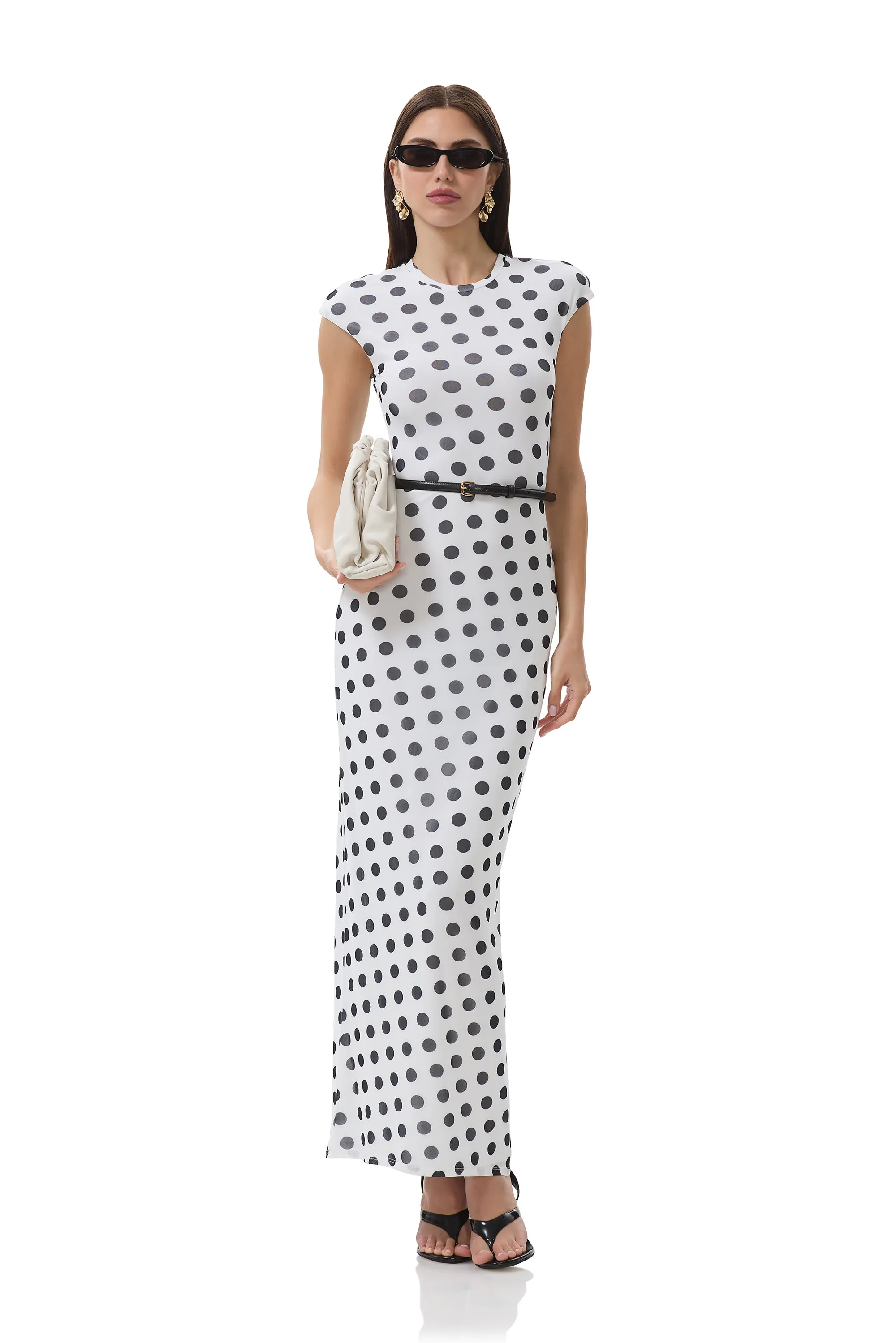 Cody Dress - Blanc Dot Mesh-Sleeve