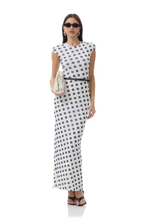 Cody Dress - Blanc Dot Mesh-Sleeve