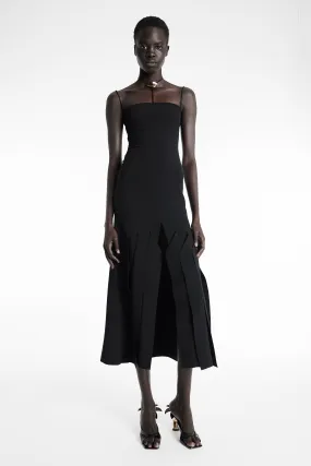 Matte-finish Warm Base Lip Choker Dress Black