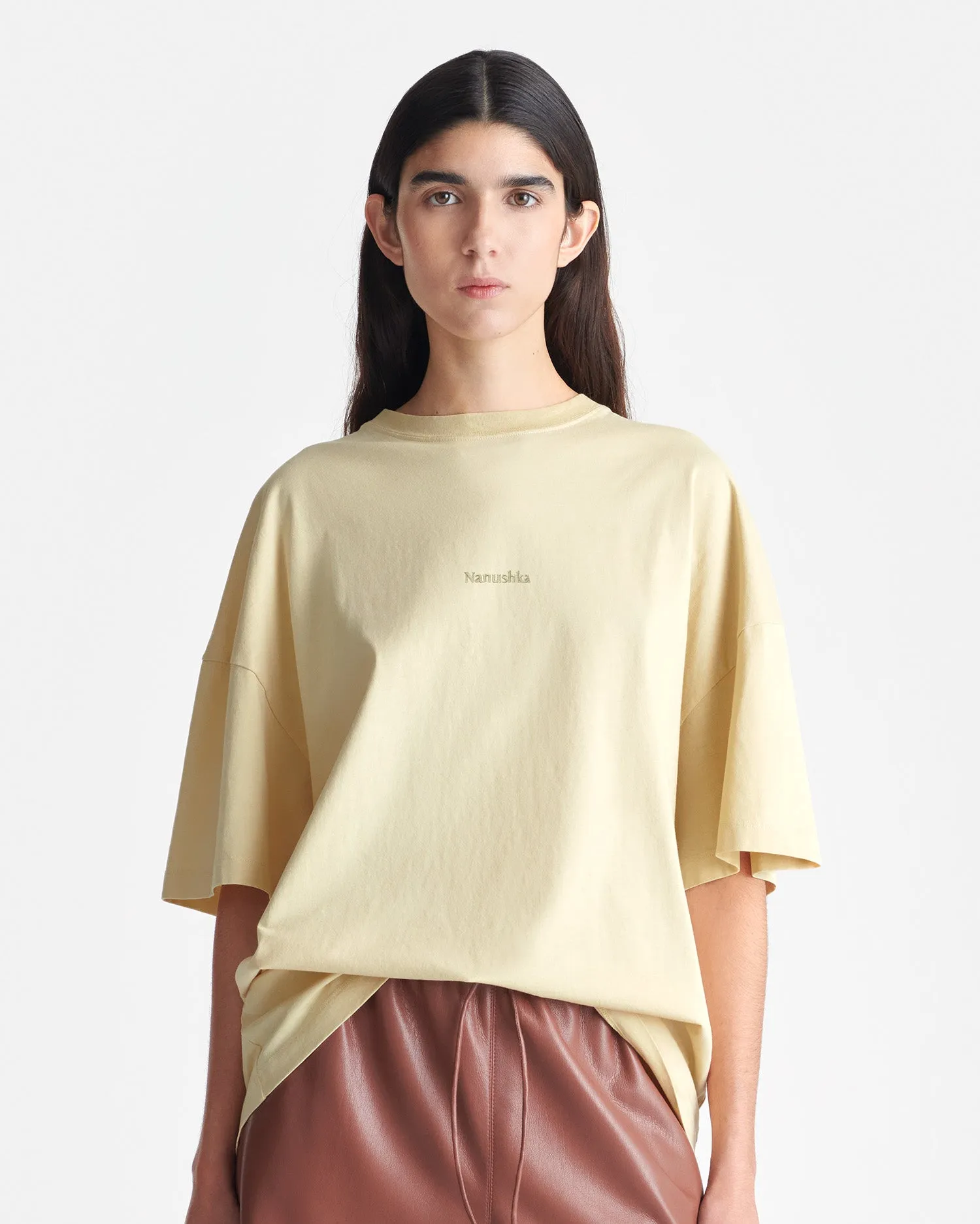 Wren - Printed Cotton-Jersey T-Shirt - Creme/Gingerbread Heart MultiPanelBreathability Quick-Dry Fabric