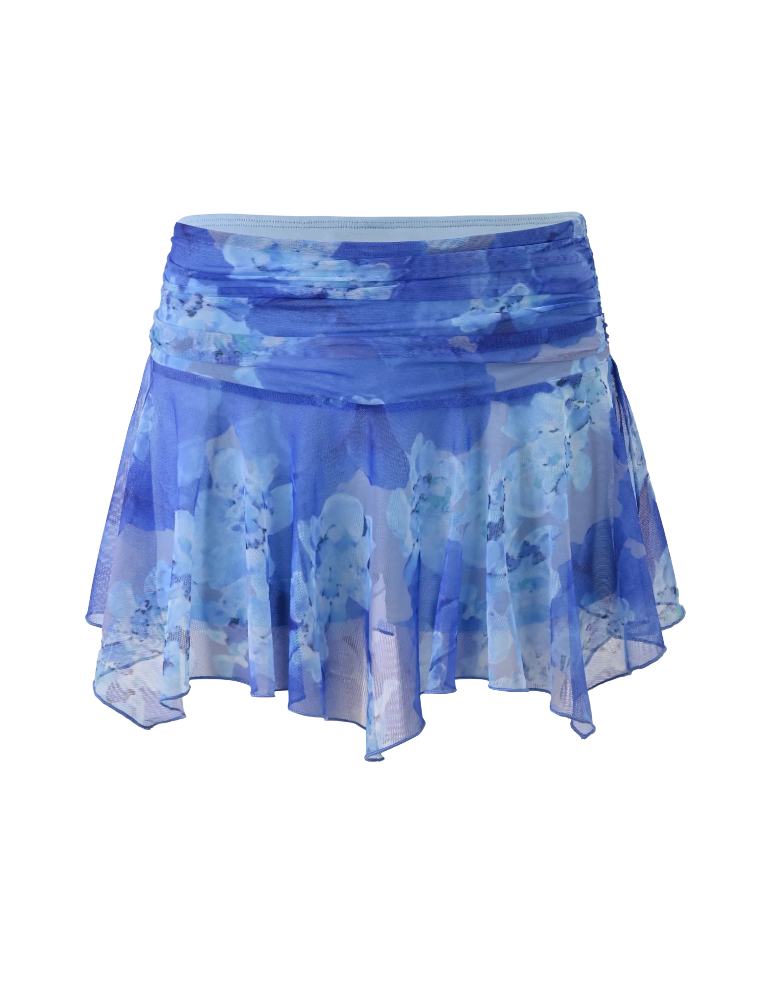 DEVYN MINI SKORT - BLUE MACRO FLORAL Non Slip Waist Friction Free